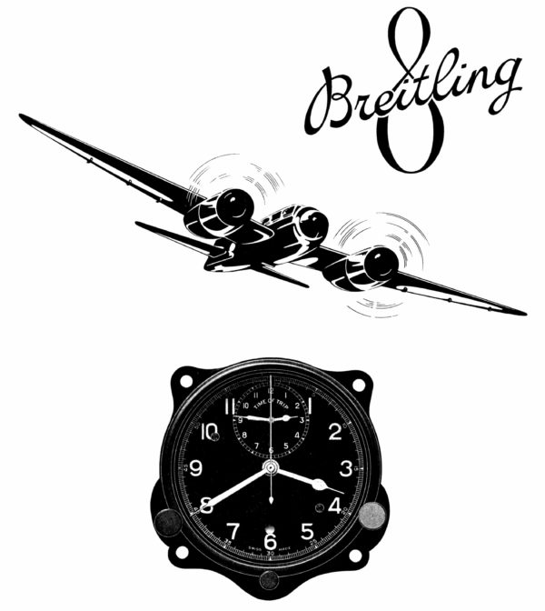 Breitling 1941 advertisement for the Huit Aviation Department.