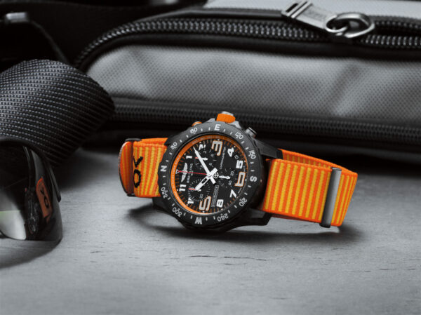 08 Endurance Pro with an orange inner bezel and Outerknown ECONYL yarn NATO strap 2048x1533 1