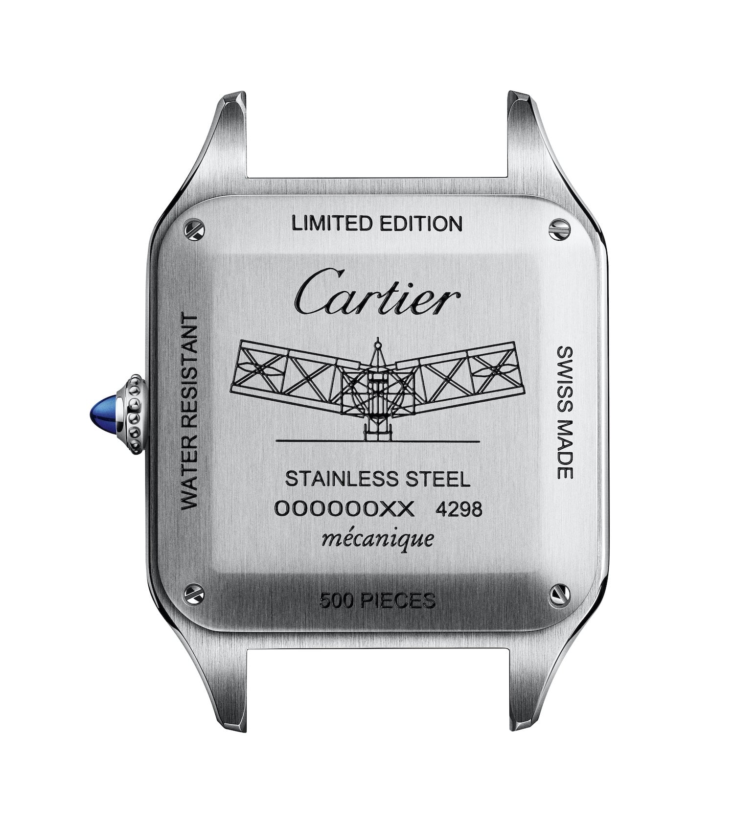 2020 Cartier Santos Dumont hand wound limited edition steel and yellow gold 14 Bis W2SA0015 2 min