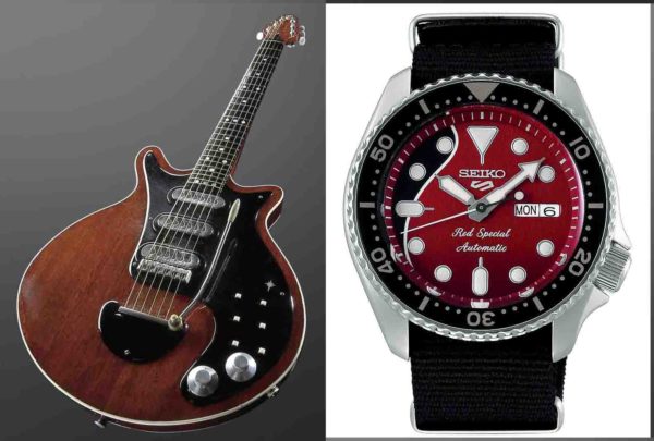 Brian May Red Special gitara i sat Seiko 5 Sports SRPE83K1