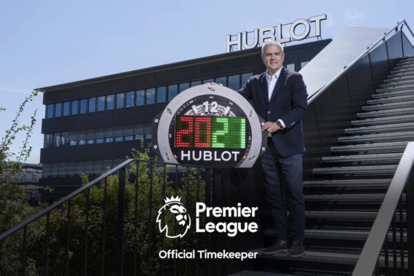 Ricardo Guadalupe Hublot CEO presenting the the 2020 2021 season Premier League 4th Referee Board min