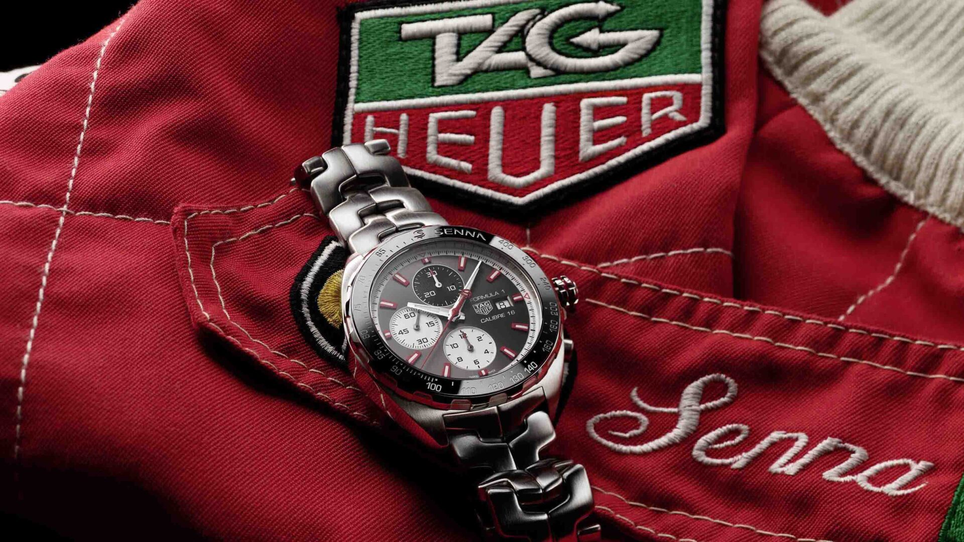 Tag Heuer Senna Chronograph Special Edition Black Dial Silver Steel Strap  Watch for Men