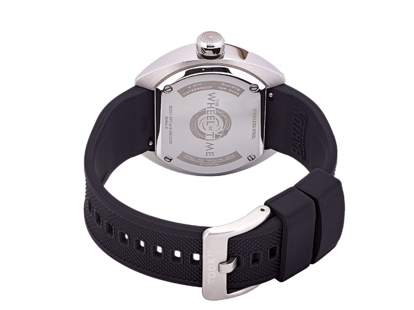 Tockr Wheel of Time watch engraved caseback strap