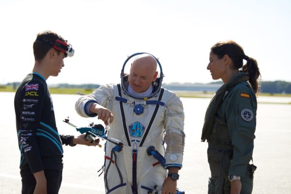 breitling aviation pioneers squad luke bannister scott kelly and rocio gonzalez torres from left to right